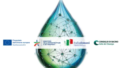 Goccia d'acqua loghi progetto PNRR