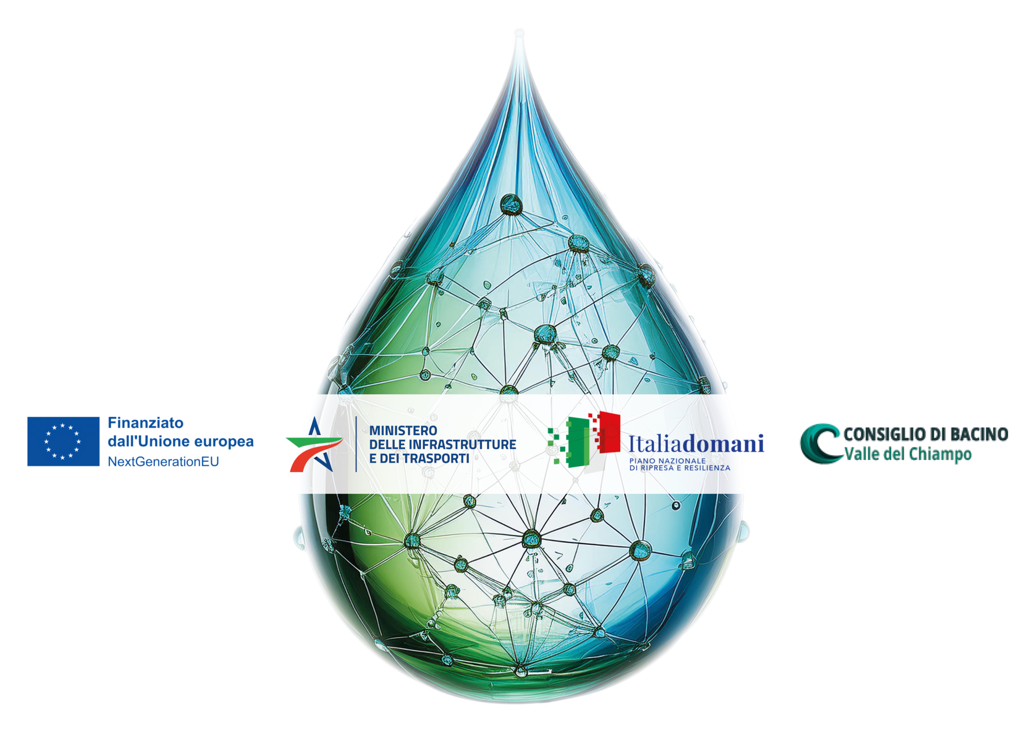 Goccia d'acqua loghi progetto PNRR